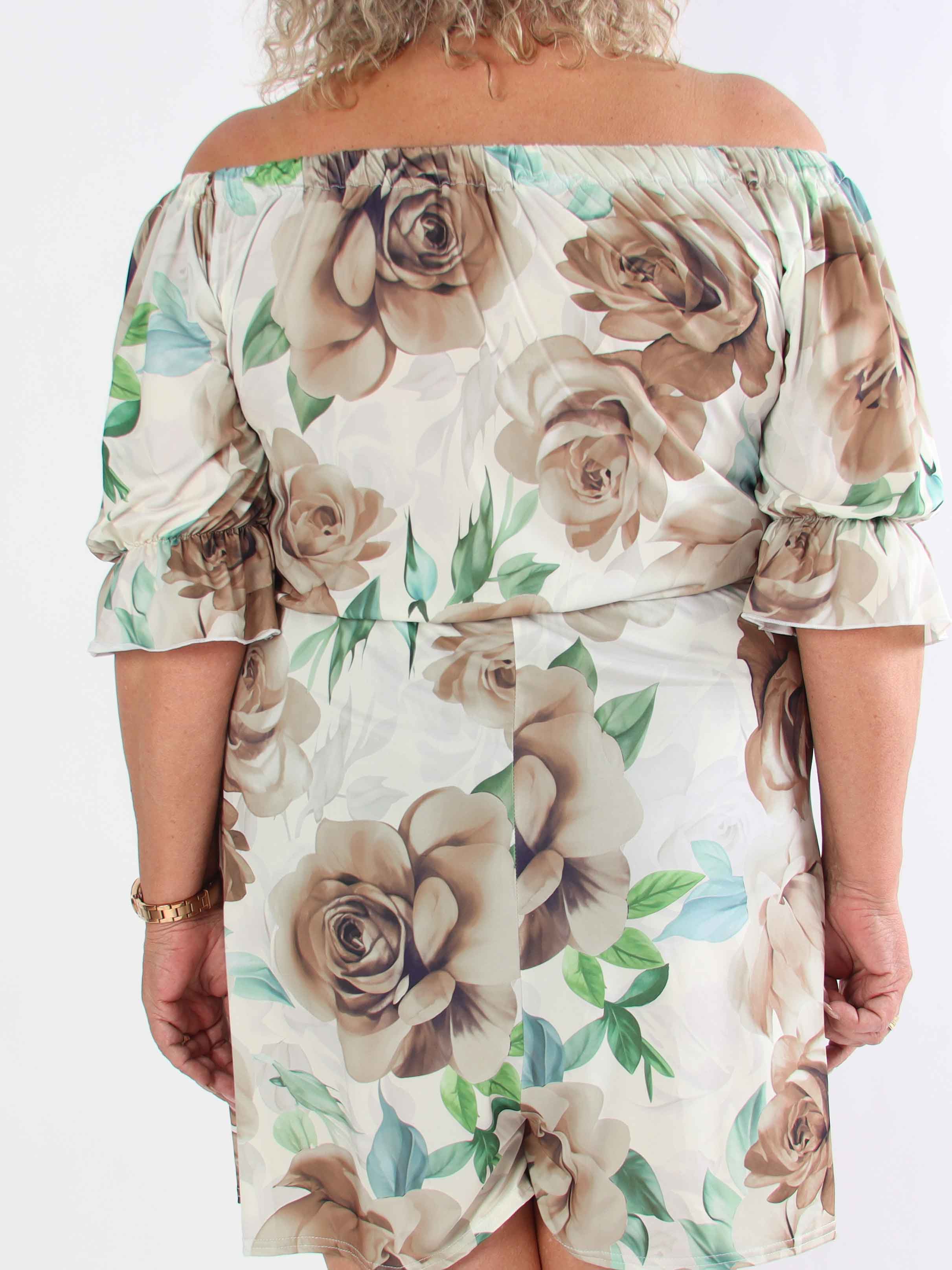 Ayla Playsuit - Elastisk plus size blommig byxdräkt